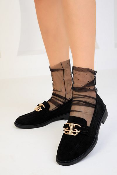 SOHO Black Suede Women's Casual Shoes 18671