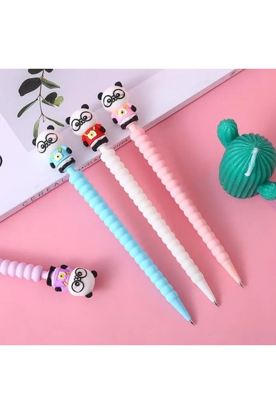 Kawaii قلم باندا مع نظارات لطيفة بطرف 0.7 قطعة واحدة