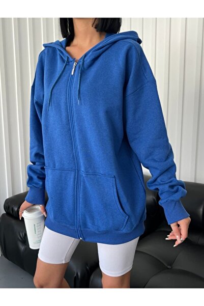 HAREKAFULCOLLECTION سويت شيرت بغطاء للرأس بسحاب