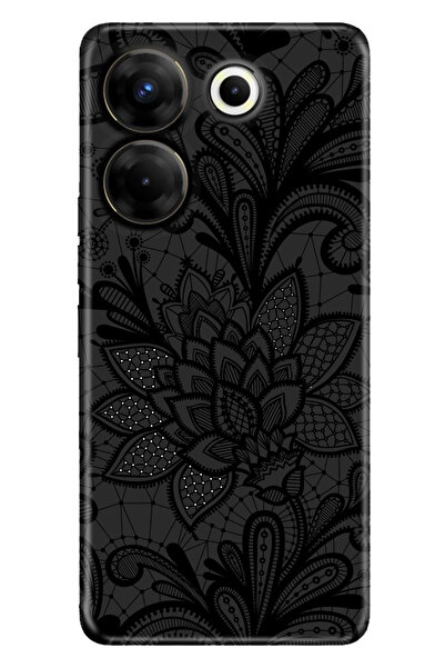 TECNO Camon 20 Pro 4g Uyumlu Kılıf Silikon Desenli Tam Koruma Resimli Kapak Mandala Gül