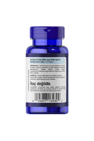 Puritan's Pride Biotin 5000 Mcg 60 Kapsül