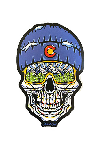 MegaSticker ملصق جمجمة خارجي مقاس 14 × 8 سم للسيارة/الدراجة النارية/الخوذة/ال...