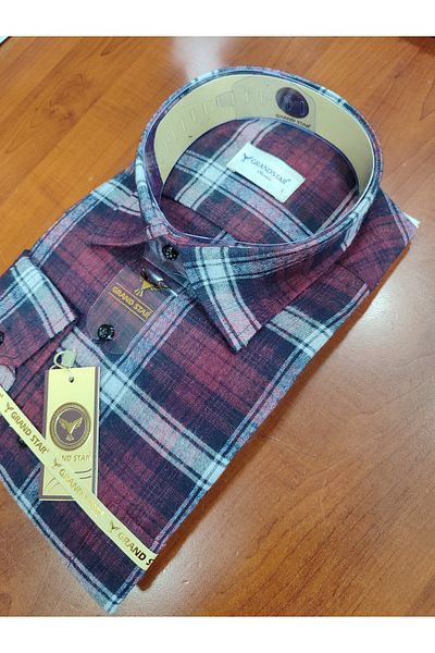 Grand Star DAYNOGLU 100% WOOL LONG SLEEVE POCKET CLASSIC WINTER MEN'S SHIRT