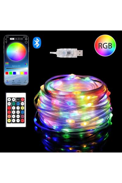 Mashotrend USB Fonksiyonlu Uygulamalı 5 Metre Rgb Yılbaşı Ledi Magic Led Kumandalı Led Çam Ağacı Ledi