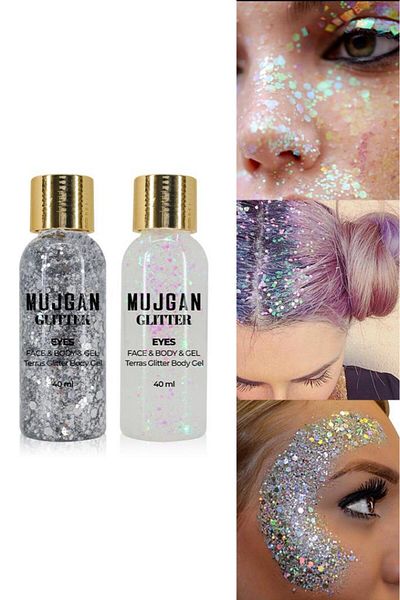 MUJGAN Set of 2 Bottle Glitter
