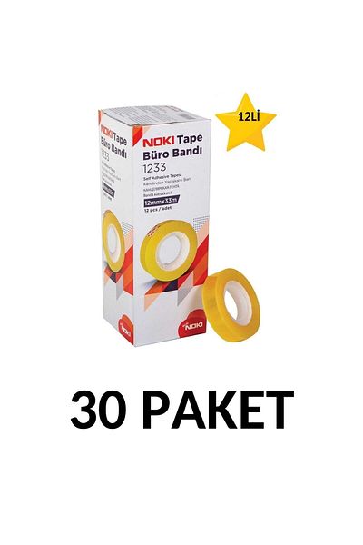 Noki 30 Packs (360 Pieces) 12mmx33m Transparent Office Tape Money Tape