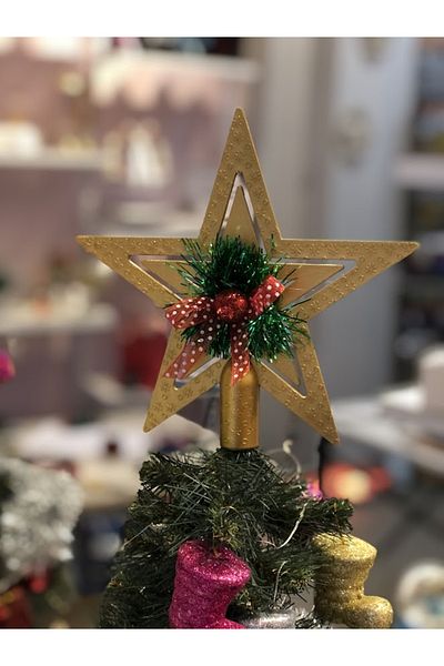 Mirabella Gift 18 cm Christmas Tree Star Topper – Large Size Shiny Ornament Christmas Tree Ornament