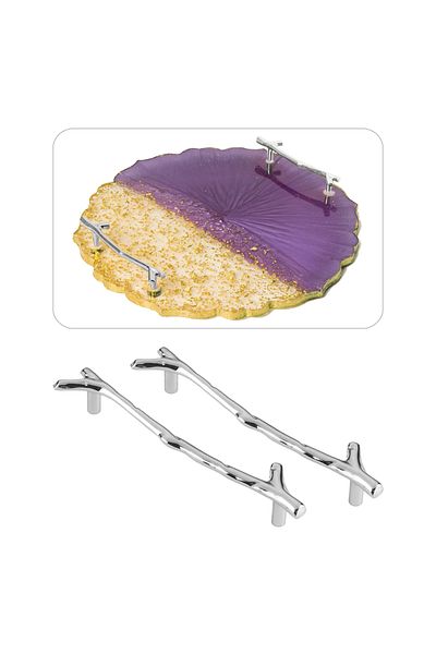 Getshop Alışveriş Pazarı Mâner tavă epoxidică Model de copac de ramură Argintiu Argintiu – 128 mm (pereche)