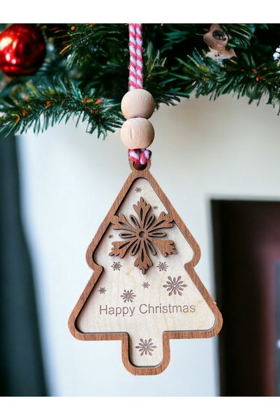 HippoDeco Ornament pentru brad în formă de copac de pin în stil nordic, ornam...