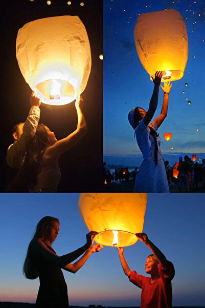 Numaca Dilek Feneri - Yılbaşı Özel Gün Feneri - Dilek Balonu - Sevgili Feneri - Uçan Fener - 20 Adet