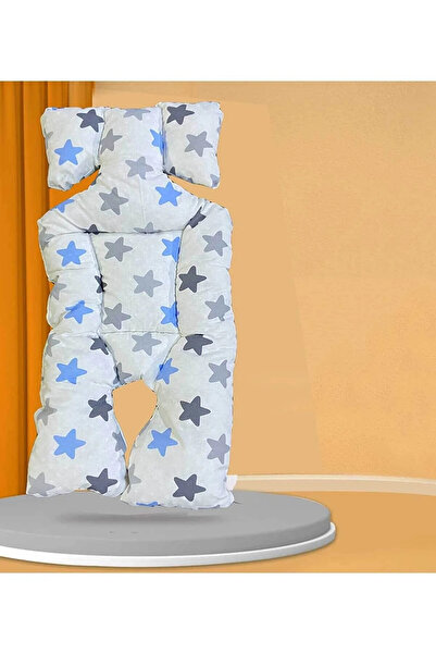 RevuBaby وسادة فاخرة مملوءة لعربة الأطفال وعربة الأطفال - نجوم زرقاء