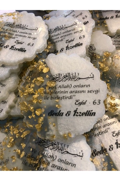 ceysethome Nikah Şekeri Altın Magnet / Söz-Kına-Düğün-Nişan Hediyelik Mıknatı...