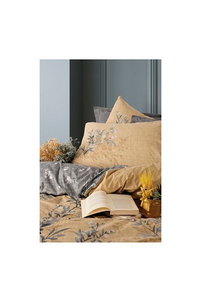 ŞENER HOME Cottonbox Mode Line - Σετ Παπλωματοθήκης Vera Grey Double