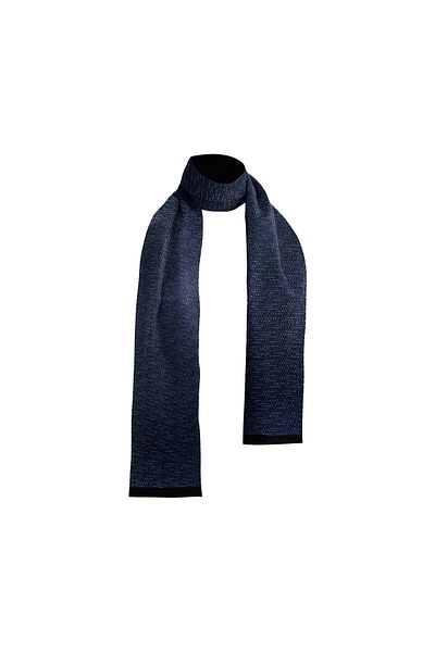 BIES Unisex Navy Blue ριγέ μοτίβο σατέν λεπτό κασμίρ με υφή ζεστό μαλακό χειμωνιάτικο κασκόλ - δώρο