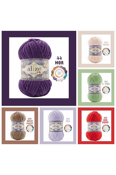 Alize Ață de tricotat manuală din catifea, cardigan, papuci, pătură, ață de tricotat eșarfă (singură) 100gr. 68 m.
