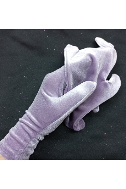 es moda shop Elisabeth bilek boy kadife eldiven lila