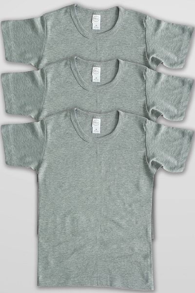 ali altun iç giyim Altun Ribbed Boy's Gray Undershirt - 3 Pieces