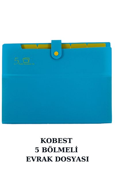 Kobest A4 STRAP 5 COMPARTMENT BRIEFCASE - TURQUOISE - YELLOW