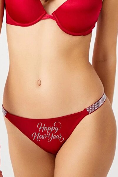 bayansepeti Πρωτοχρονιάτικο εμπριμέ μαύρη πέτρα γυαλιστερό εσώρουχο και σουτιέν με επένδυση - Cherry Lingerie Suits 663