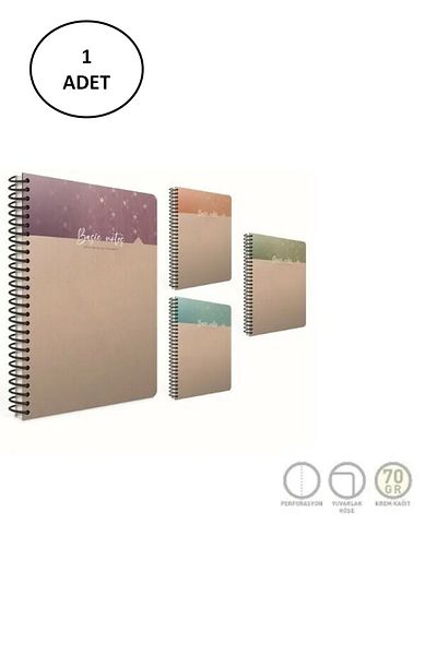 Gıpta A5 100 Sheets Checked - Basic Notepad with Spiral Hard Cover