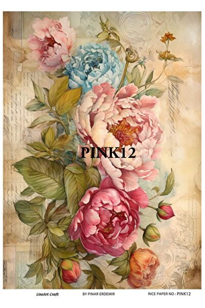 LİNEART Pirinç Dekopaj Kağıdı No:PINK12- 29X42cm