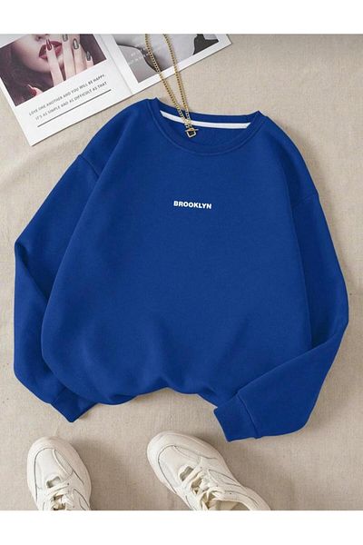 LA VESTİTİ Unisex Γυναικεία/Ανδρική μπλούζα με στάμπα Brooklyn Oversize Crew Neck