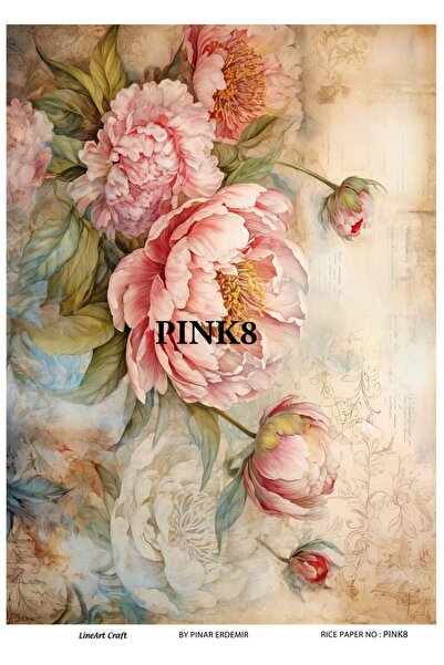 LİNEART Pirinç Dekopaj Kağıdı No:PINK8- 29X42cm