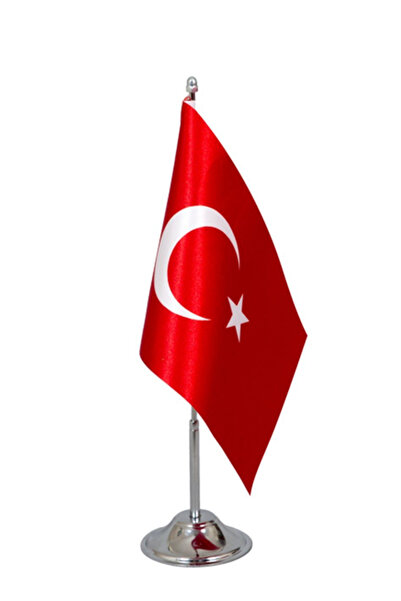 Özel Flama Bayrak Türk Masa bayrağı saten kumaş direk dahil