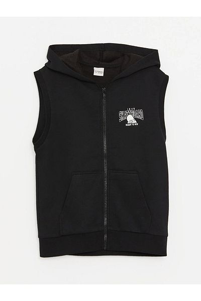 LC Waikiki LCW Kids Hooded Printed Boys' Zippered Vest