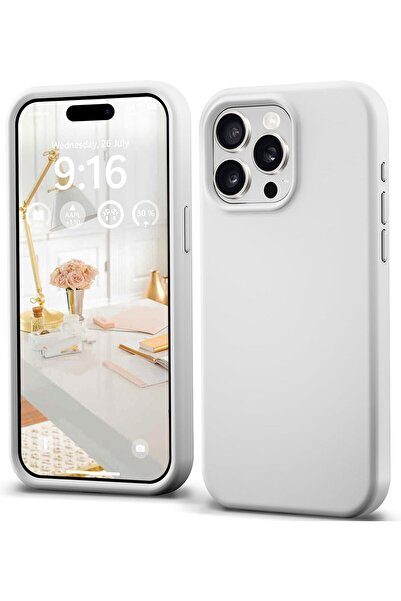 Merwish Apple Iphone 15 Promax Uyumlu Logolu Içi Kadife Lansman Silikon Kılıf...