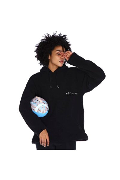 Nike THERMA-FİT COZY FLEECE KADIN SİYAH KAPÜŞONLU PELUŞ POLAR