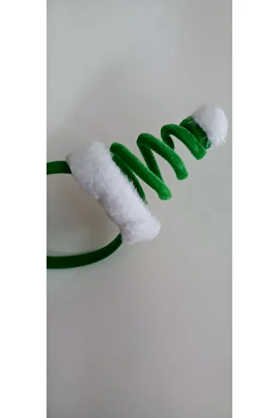 DM ONLINE New Year's Green Bow Model Pine Tree Pompom Crown