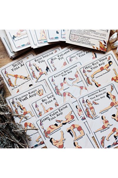 Yoga Hareketleri 50 Bedensel Ve Zihinsel Değişimi Akış Kartları Diş Doğal Taş Hediyesi Ile Gönderilir