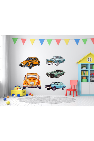 Etiketçi Paşa 15 Adet Arabalı Duvar Sticker