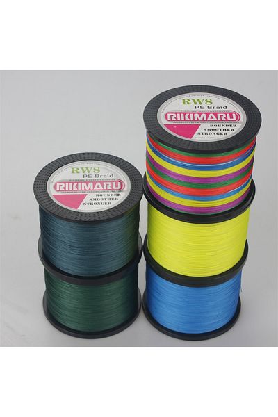 RIKIMARU 0.26 مم RW8-8 طبقات 500 متر، 22.2 كجم، حبل رمادي اللون، شبكة، خط صيد حريري