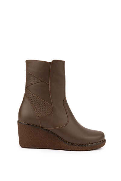 Elile Shoes Hakiki Deri 34-35-41-42-Numara Dolgu Topuk Kışlık Kadın Bot