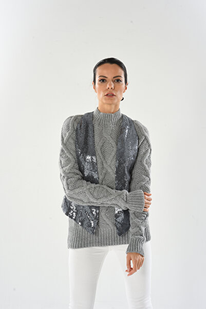 Calidi Glacies Vest Shiny Sequin Sequin Gray