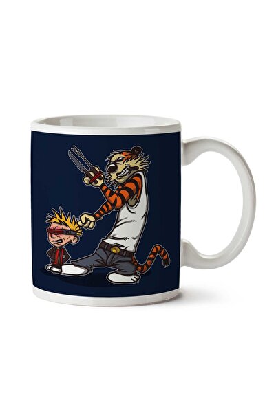 ART HEDİYE كوب مطبوع على الجانبين من X Men Calvin And Hobbes Superhero Team