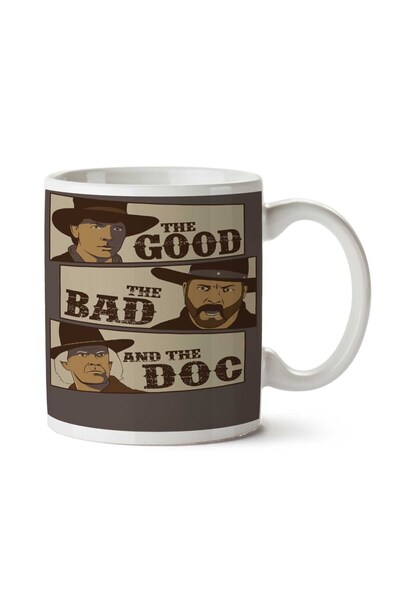ART HEDİYE كوب مطبوع على الجانبين من The Good، The Bad، And The Doc