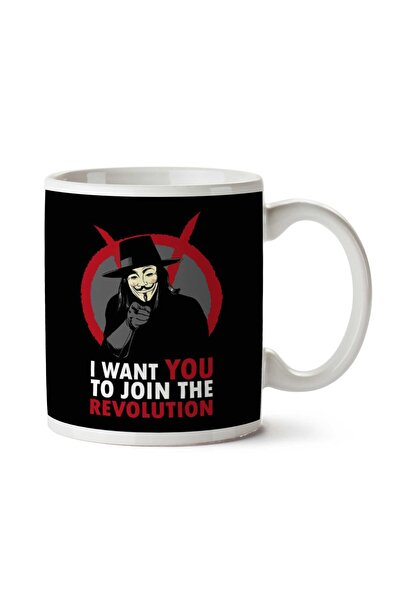 ART HEDİYE كوب I Want You To Join The Revolution V For Vendetta مطبوع على الج...
