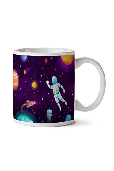 ART HEDİYE كوب كوكب رائد الفضاء مطبوع على الجانبين
