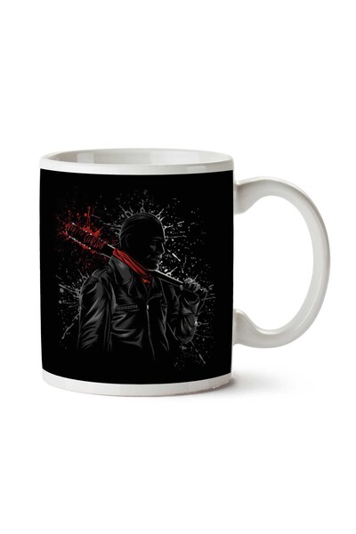 ART HEDİYE Walking Dead Negan Lucille Psychopath Splatter Two Sided Printed Mug