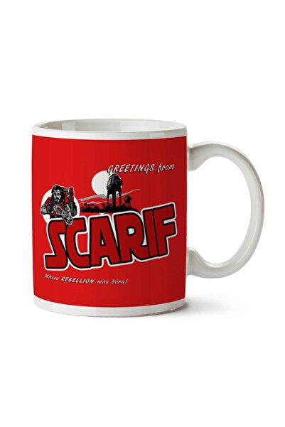 ART HEDİYE كوب مطبوع عليه وجهين من Greetings From Scarif Beach Star Wars Rogu...