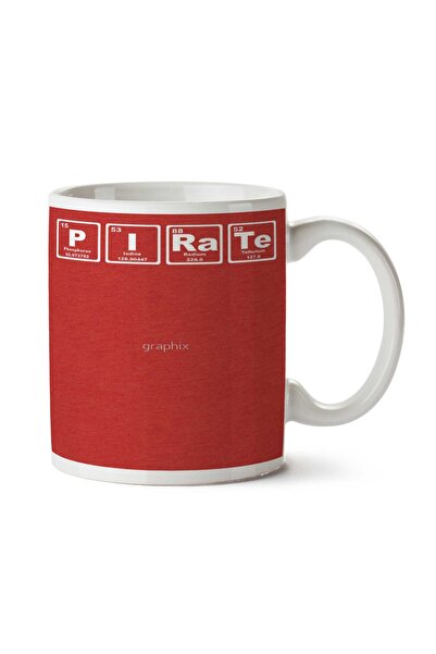 ART HEDİYE Pirate Pirate Periodic Ruler Two Sided Printed Mug Cup