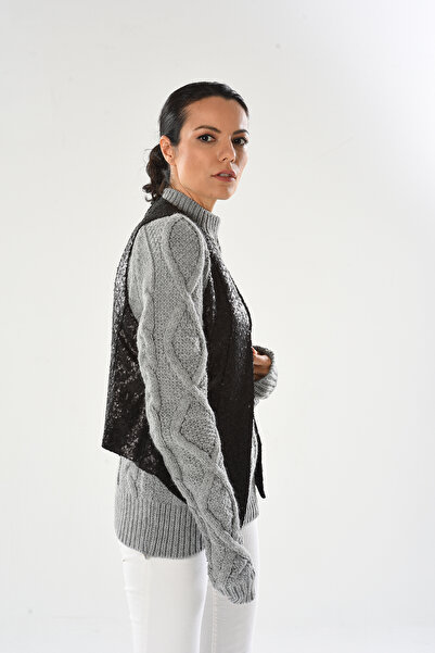 Calidi Glacies Vest Matte Sequin Sequin Black