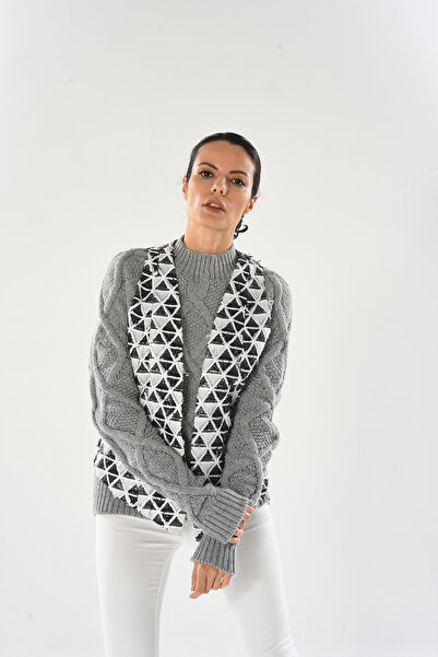 Calidi Glacies Vest Sequin Black White