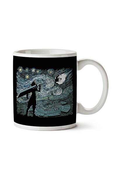ART HEDİYE كوب فاينل فانتسي فان جوخ ستاري فانتاسي مطبوع على الجانبين