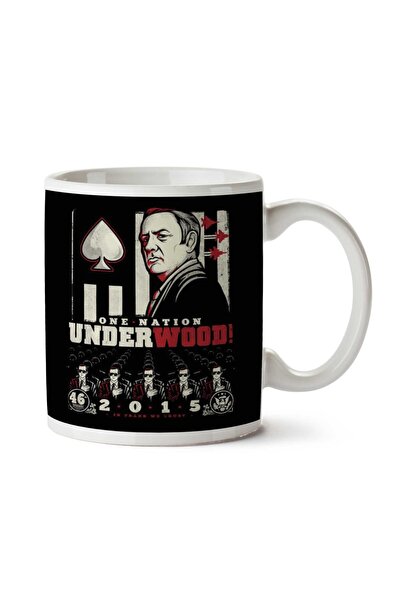 ART HEDİYE One Nation Underwood House Of Cards Two Sided Printed Mug