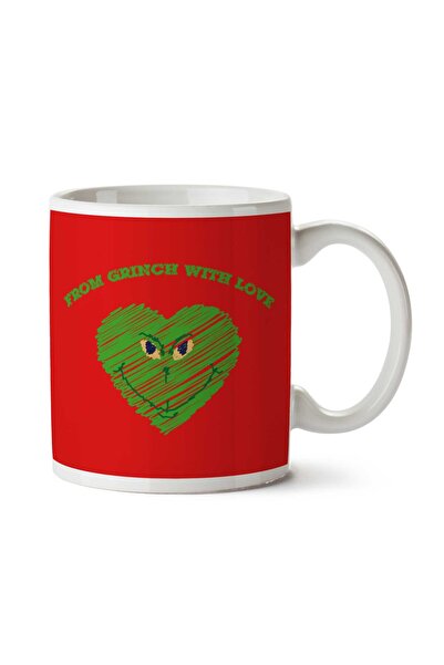 ART HEDİYE كوب مطبوع على الجانبين من Grinch With Love Christmas