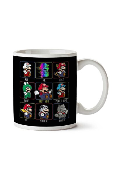 ART HEDİYE Best Powerups Of Super Mario Two Sided Printed Mug